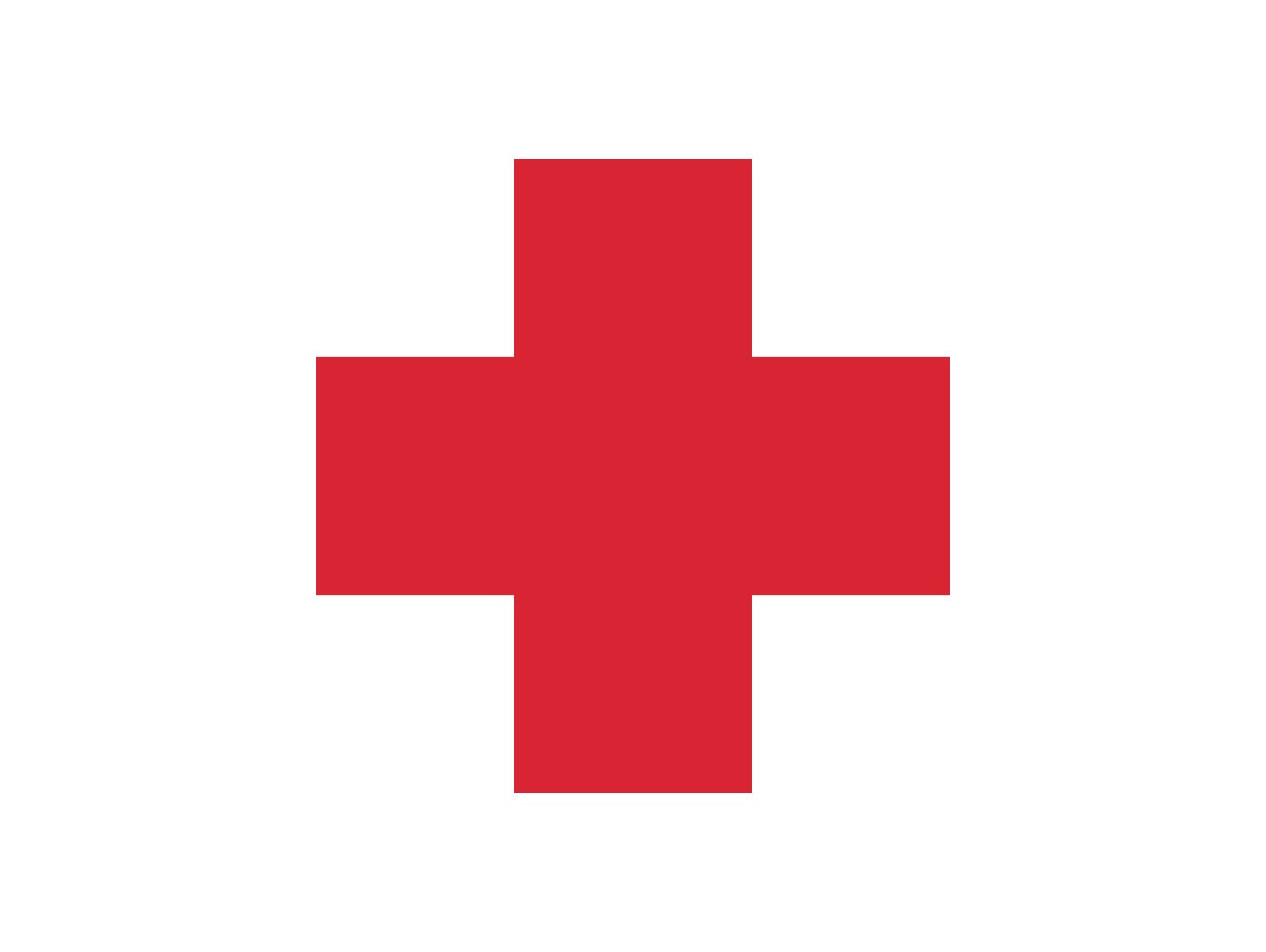 A simple red cross centered on a plain white background.