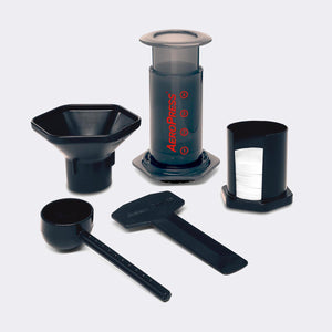 AeroPress Coffee Maker with funnel, mixer, scoop and filters